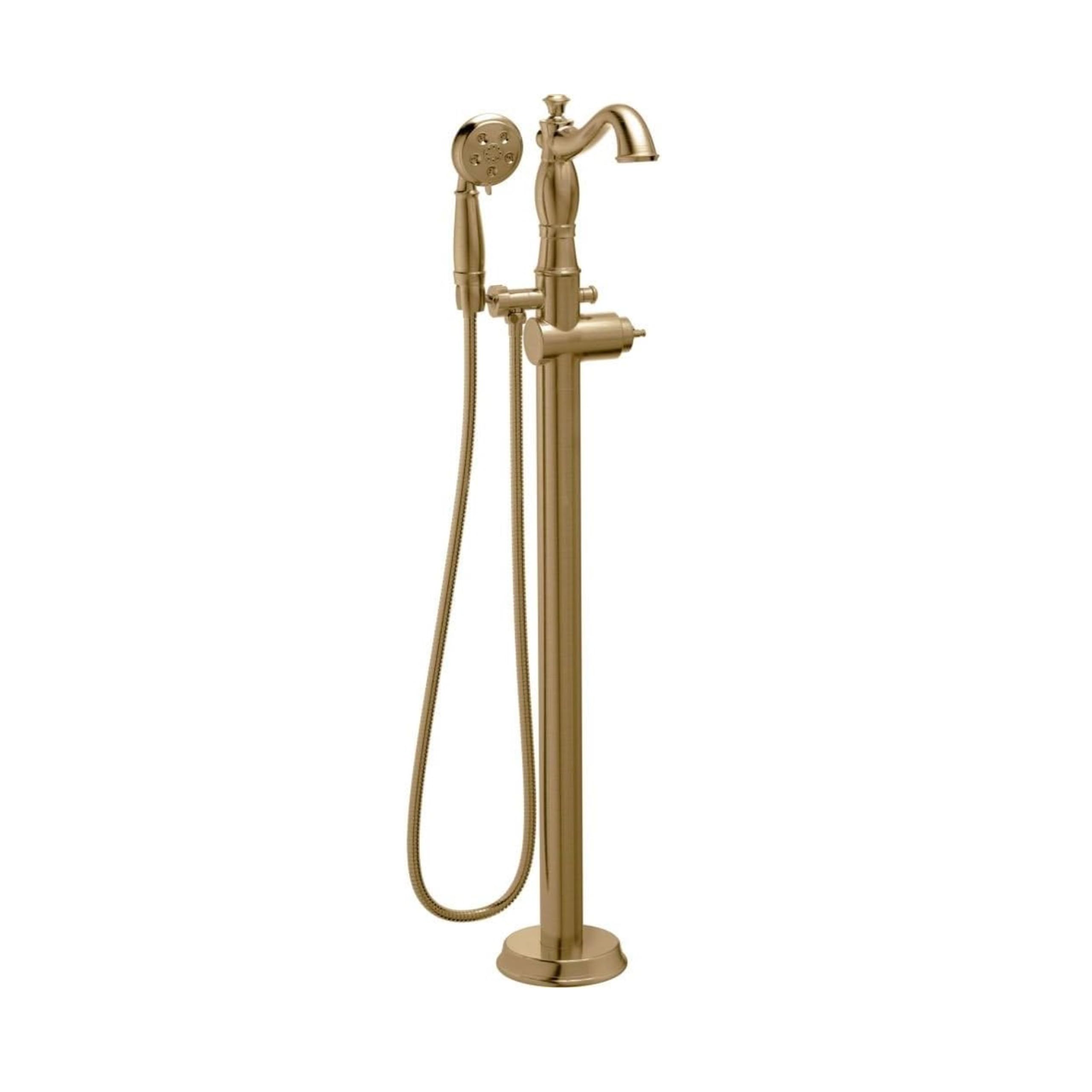 Delta Freestanding Tub Faucet with Hand Held Shower, Brushed Gold